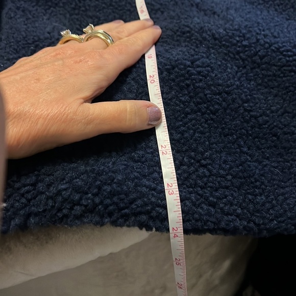 Jason Maxwell, navy blue, Teddy Sherpa fully lined cropped style jacket - Picture 12 of 13